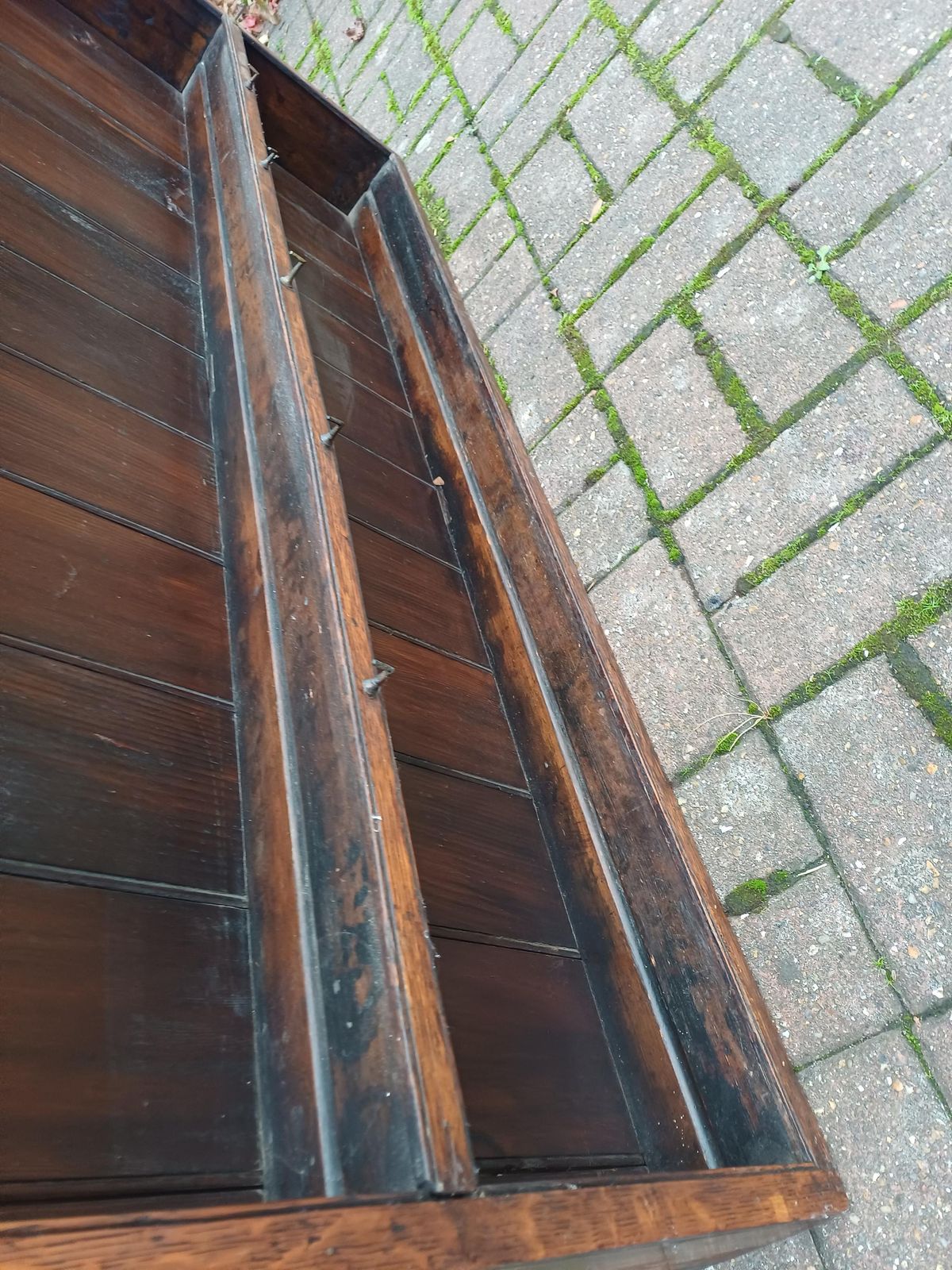 Furniture Antique Victorian Plate Rack, Pine & Oak Wall Shelf With Brass Hooks Early 19th Century Plate Display, Kitchen Decor photo