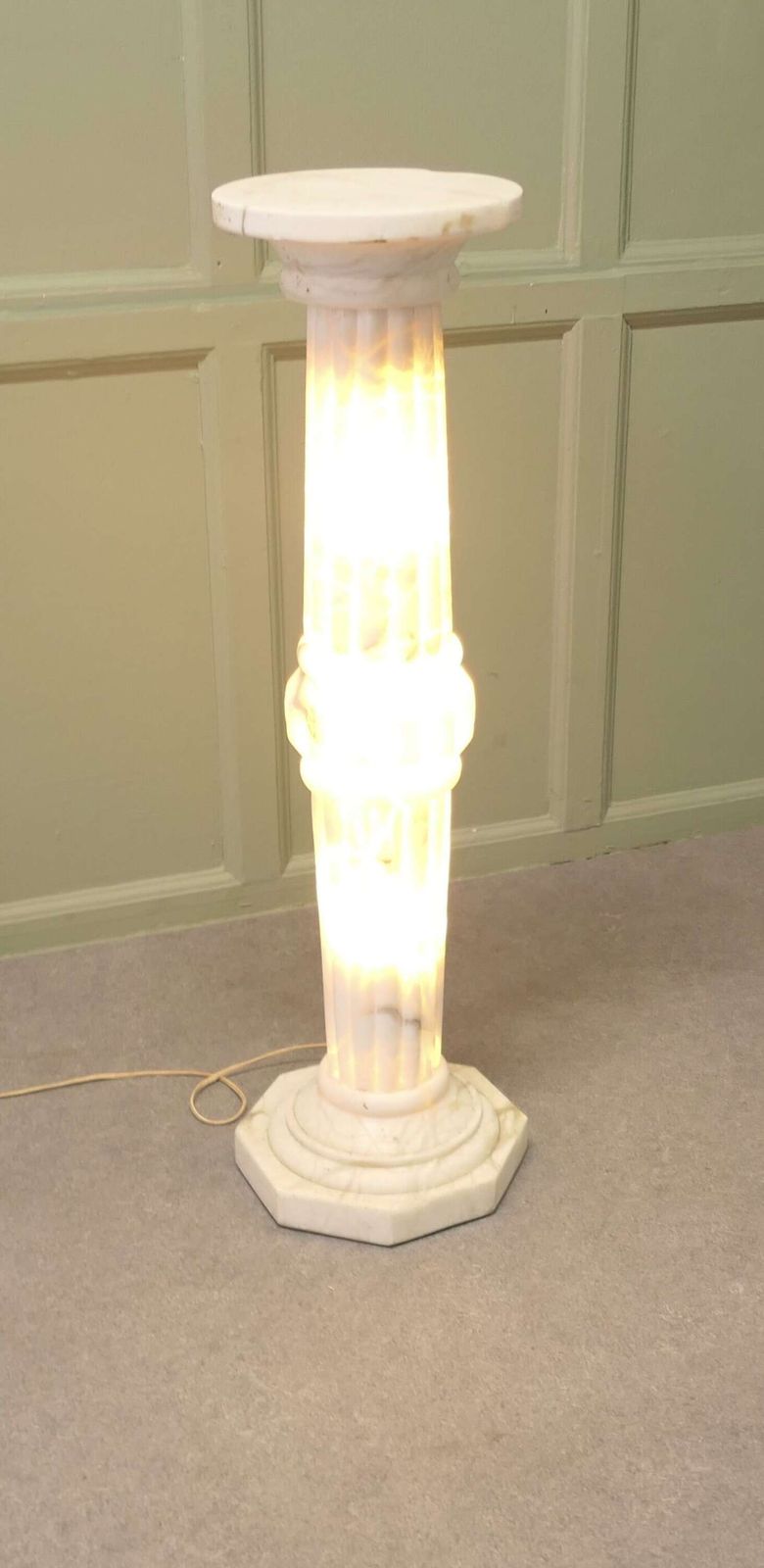 19th Century French Marble Illuminated Torchere Column photo furniture