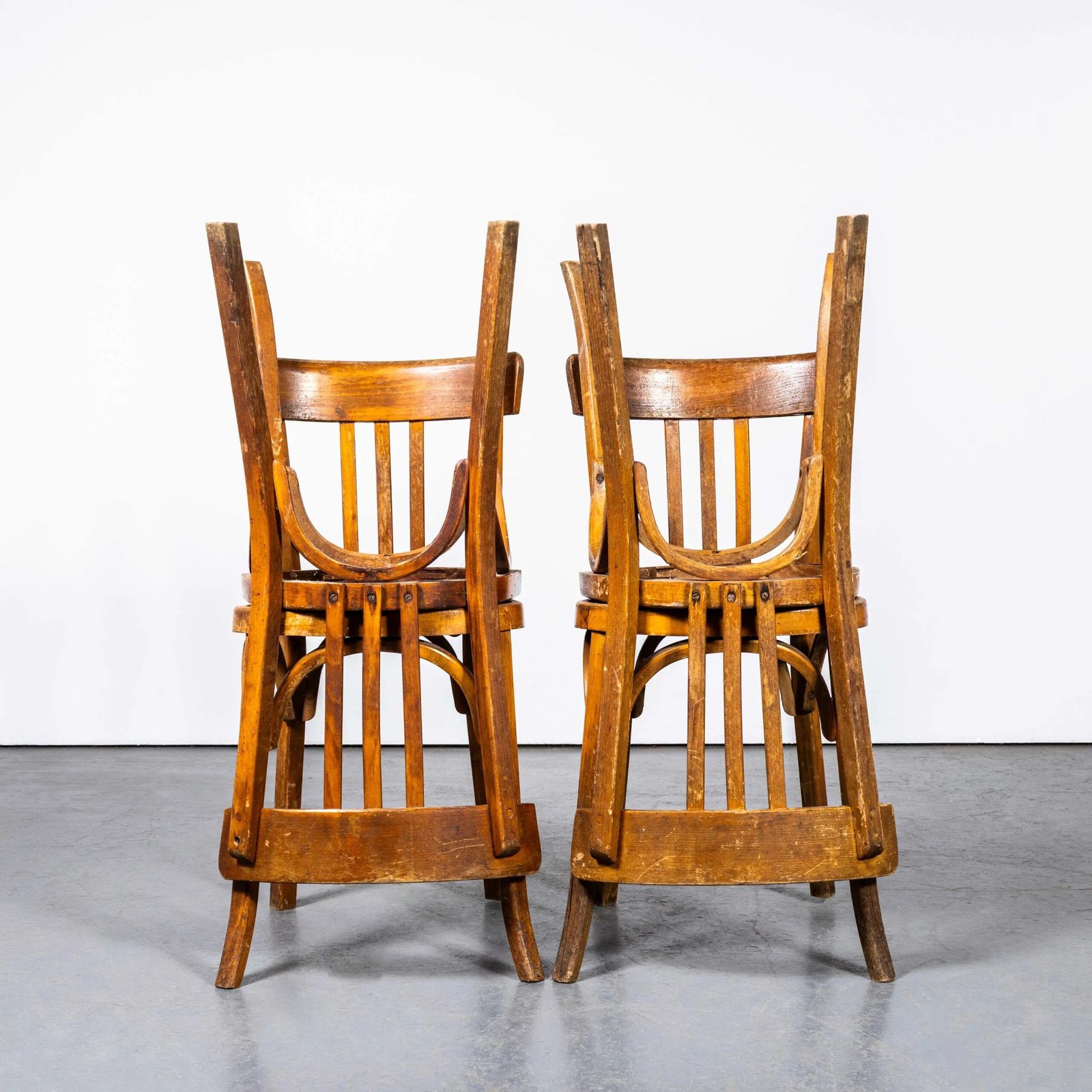 1950’s Honey Oak Bentwood Baumann Dining Chairs – Set Of Four