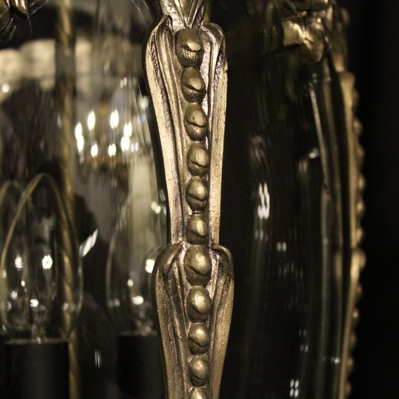 French Pair Of Silver Gilded Bronze Lanterns photo vinterior