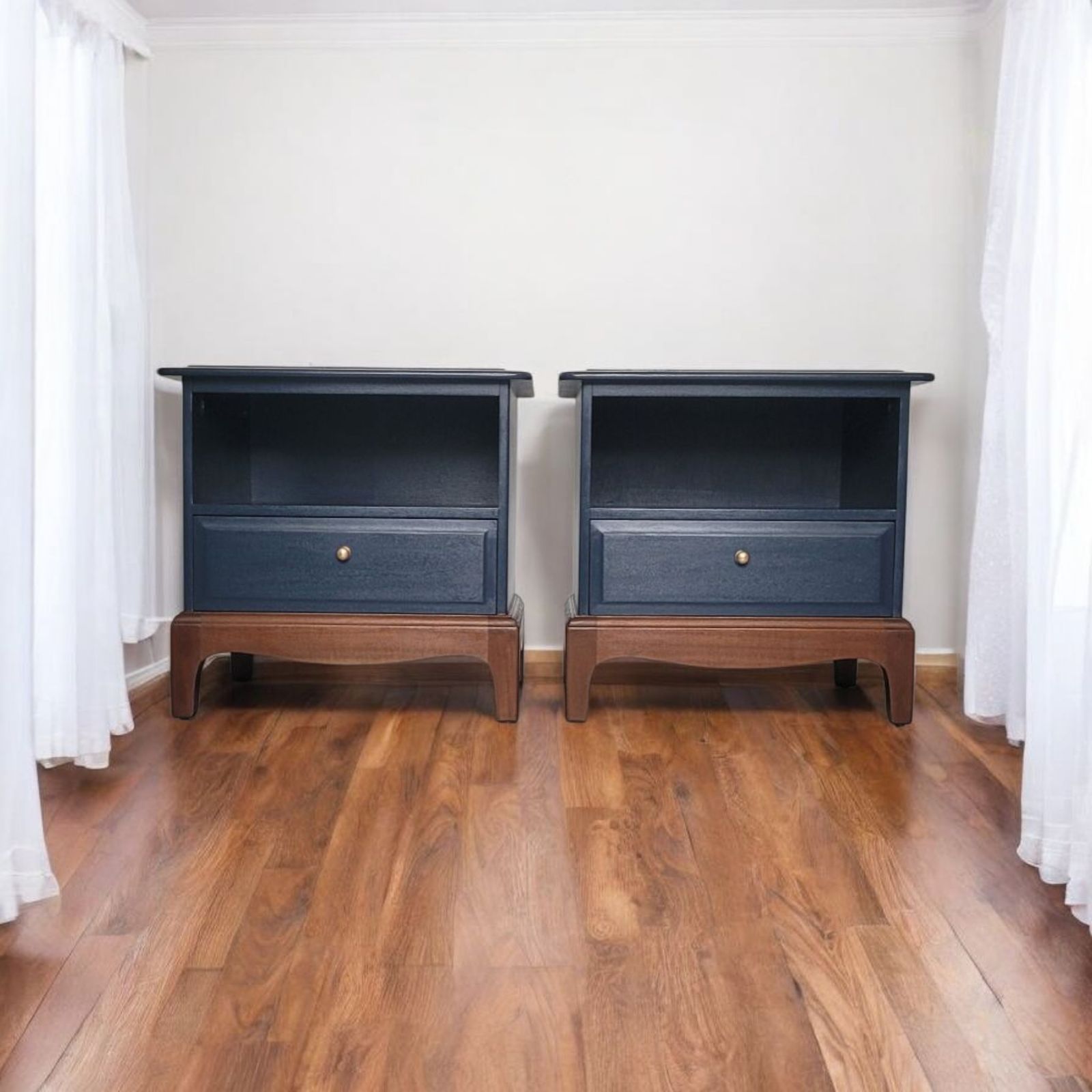 Stag Minstrel Bedroom Set Navy Blue Painted To Order photo for sale