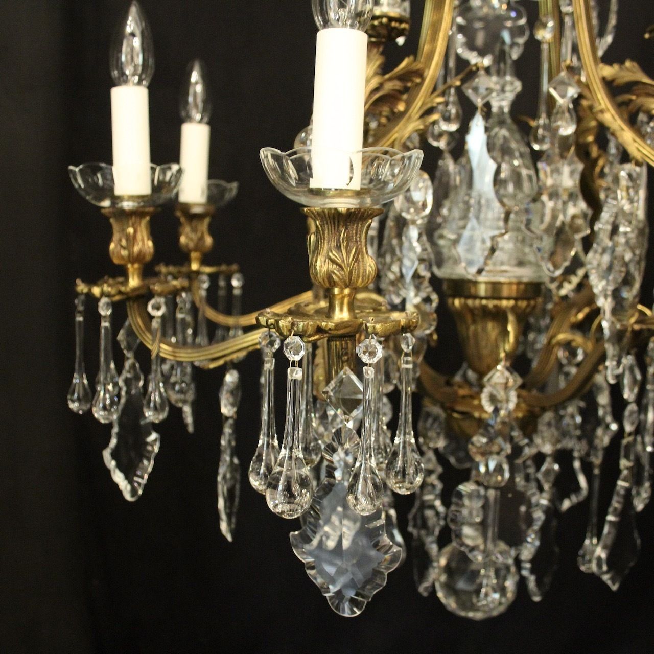 French Pair Of Gilded Bronze Antique Chandeliers photo 15950.0