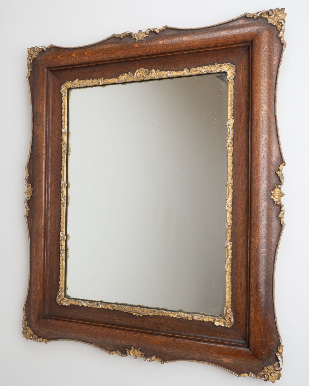 photo vinterior French Rococo Revival Oak And Gilt Gesso Wall Mirror, Circa 1870–1890, Late 19th Century Louis XV Revival