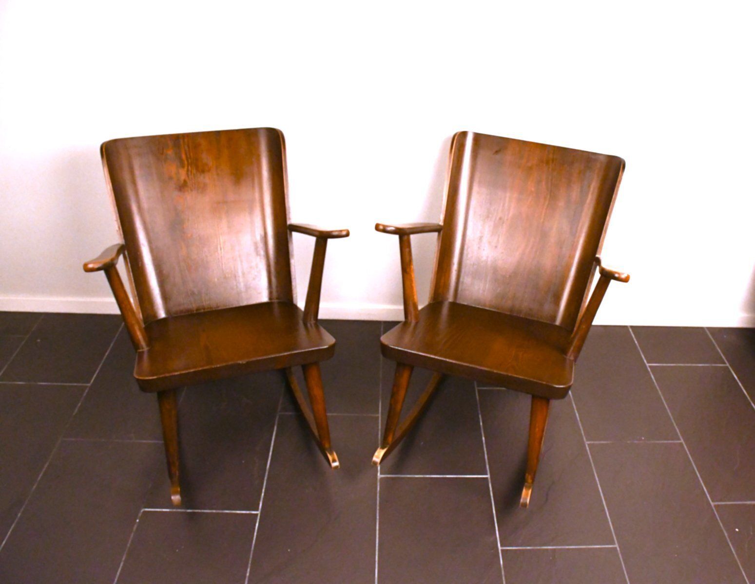 Swedish Modern Pine Rocking Chairs By Göran Malmvall For Svensk Fur, 1940s, Set Of 2 photo furniture