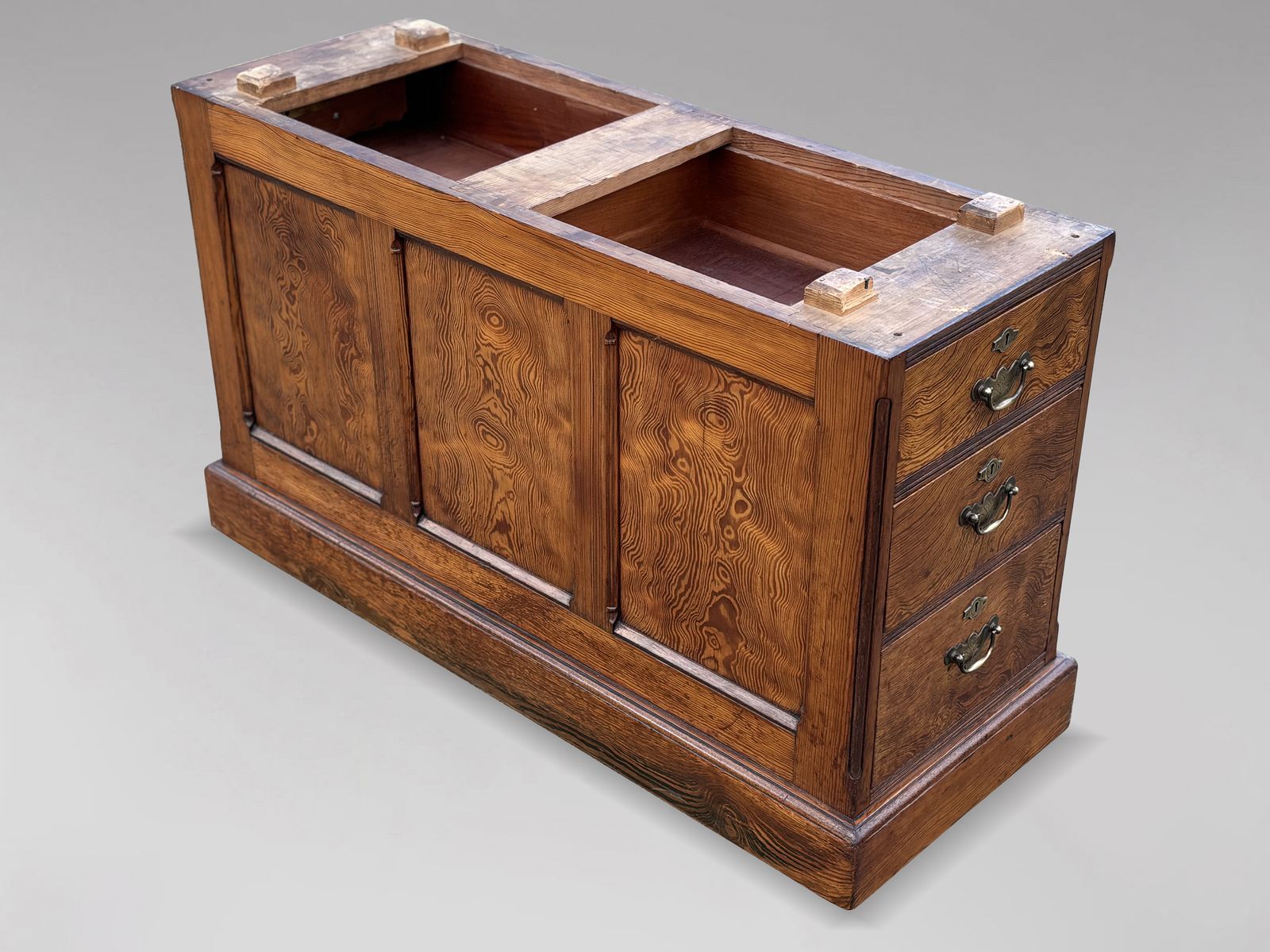 Stunning Patina 19th Century Pitch Pine Partners Desk photo 5700.0