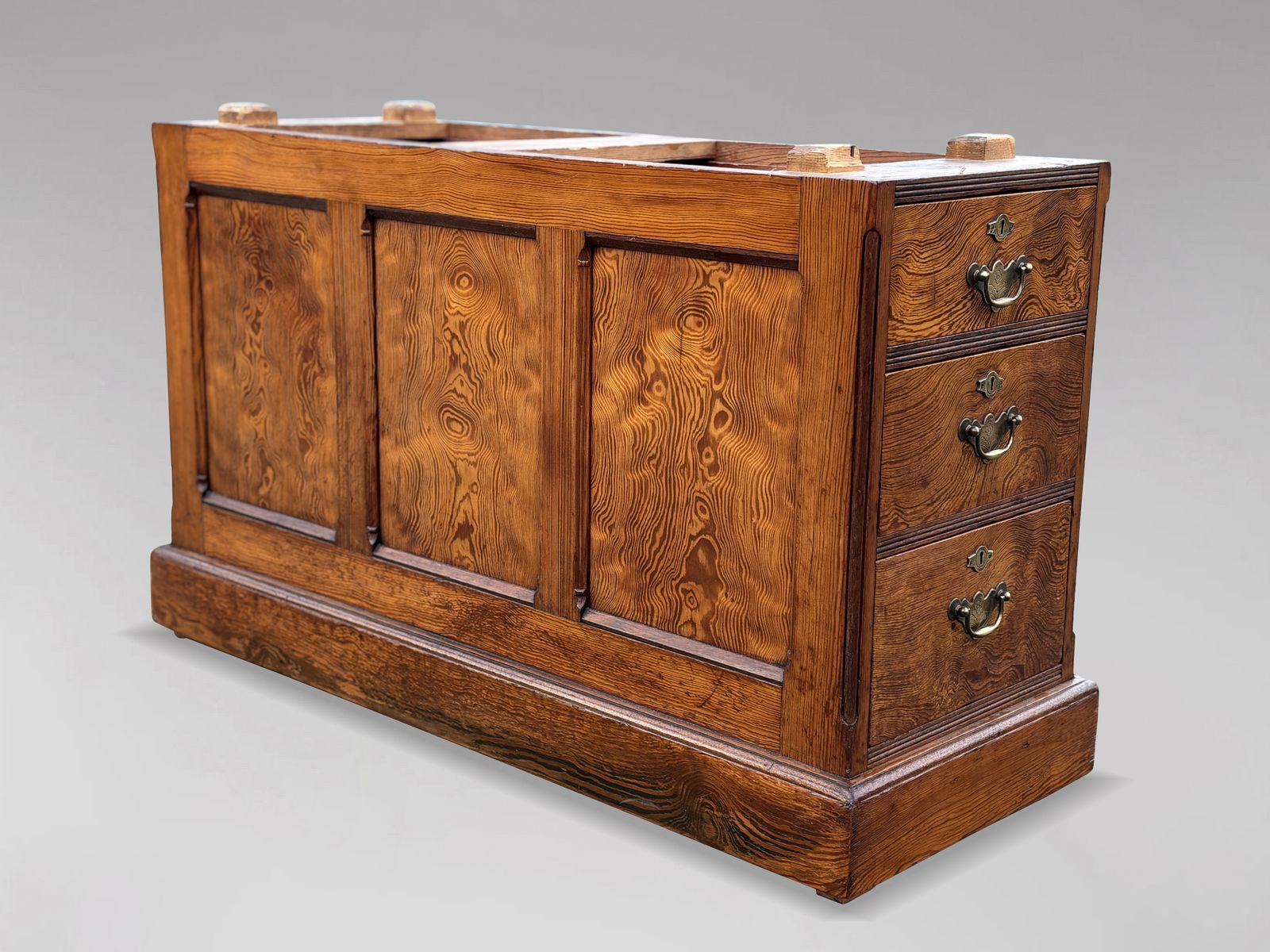 Stunning Patina 19th Century Pitch Pine Partners Desk photo buy