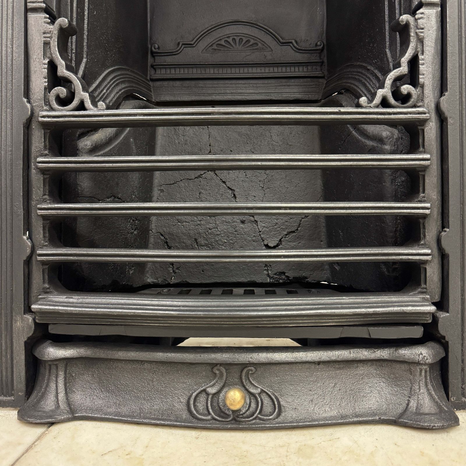 Antique Victorian Tiled Cast Iron Combination Fireplace photo vintage