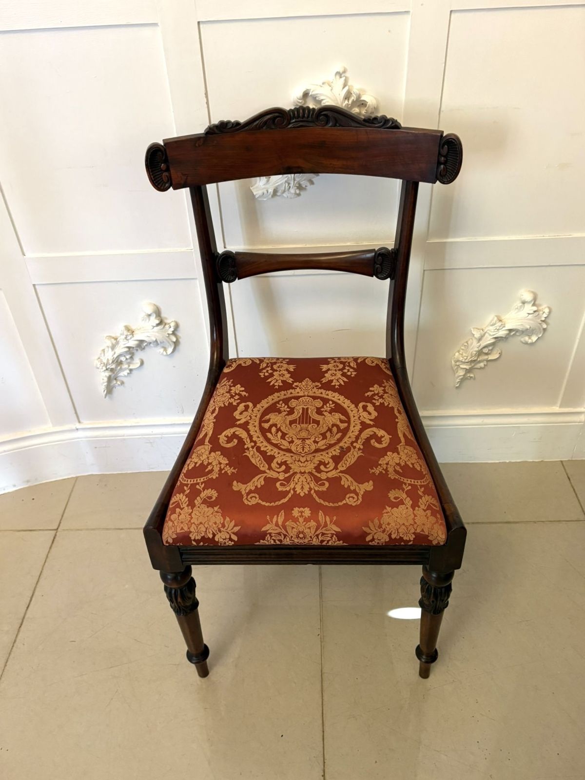 2995.0 Antique Set Of Six Quality 19th Century Carved Rosewood Dining Chairs photo