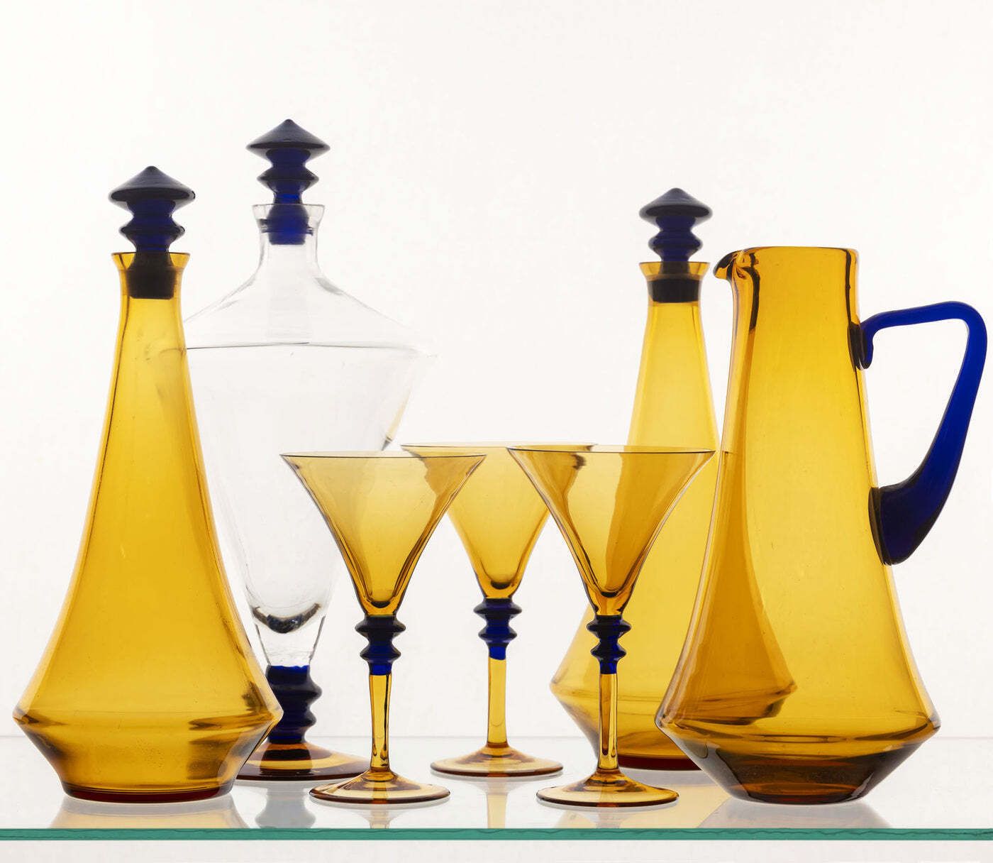 Vintage Seven Piece Glassware Set, 1970s photo buy
