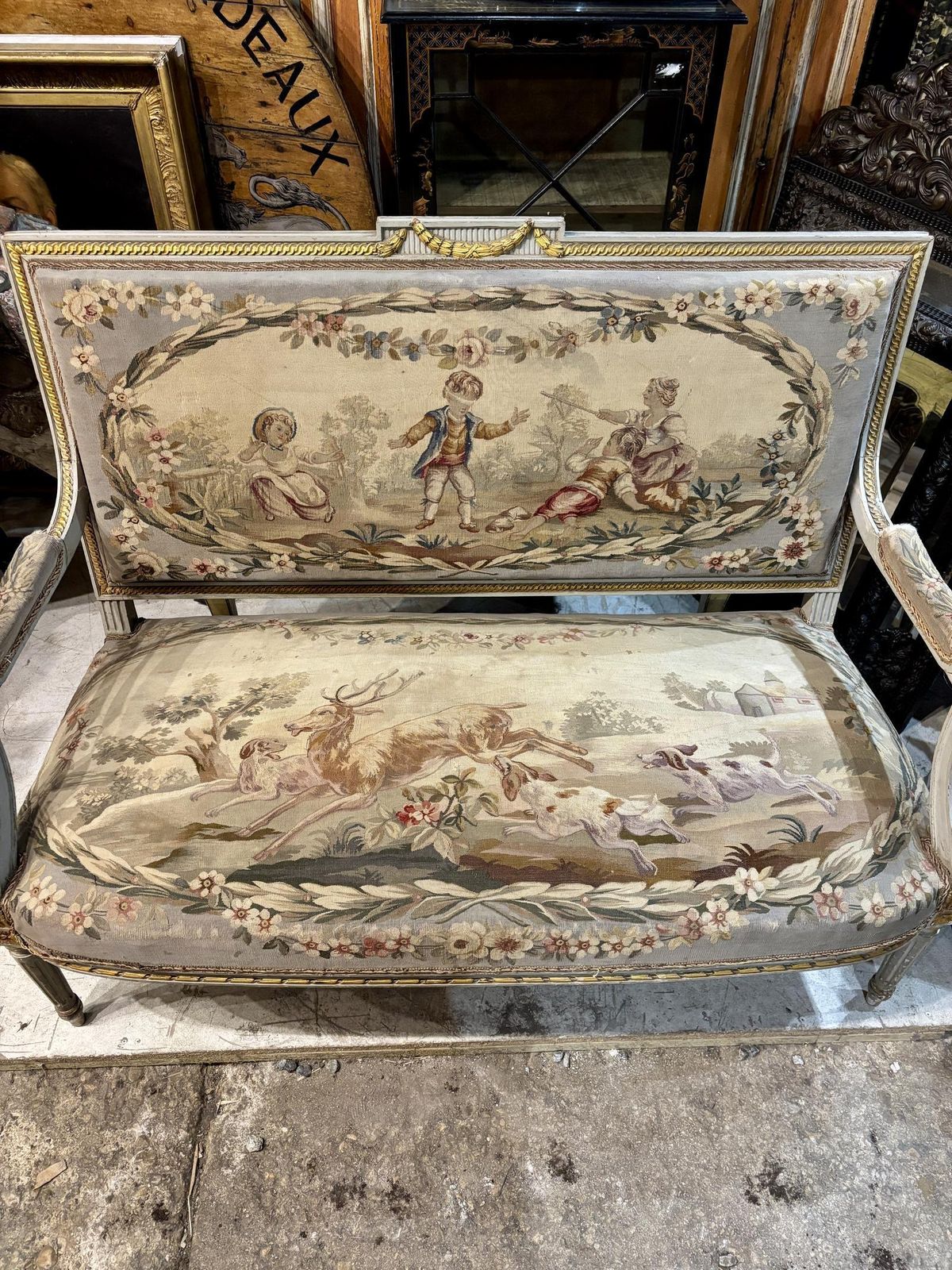 19th Century French Settee, 1800s photo vintage