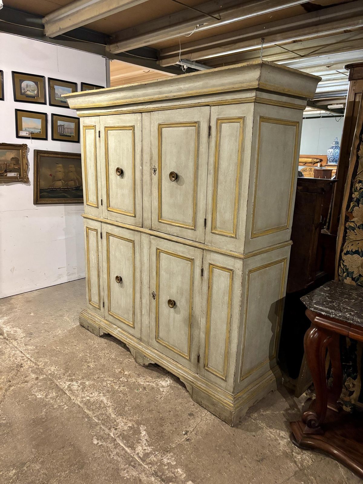18th Century Italian Housekeepers Cupboard In Original Paint photo vinterior