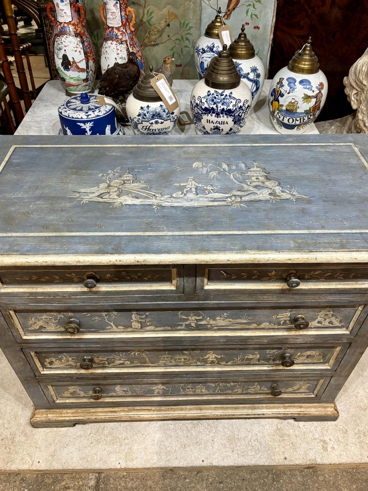 18th Century Italian Chinoiserie Decorated Chest Of Drawers photo for sale