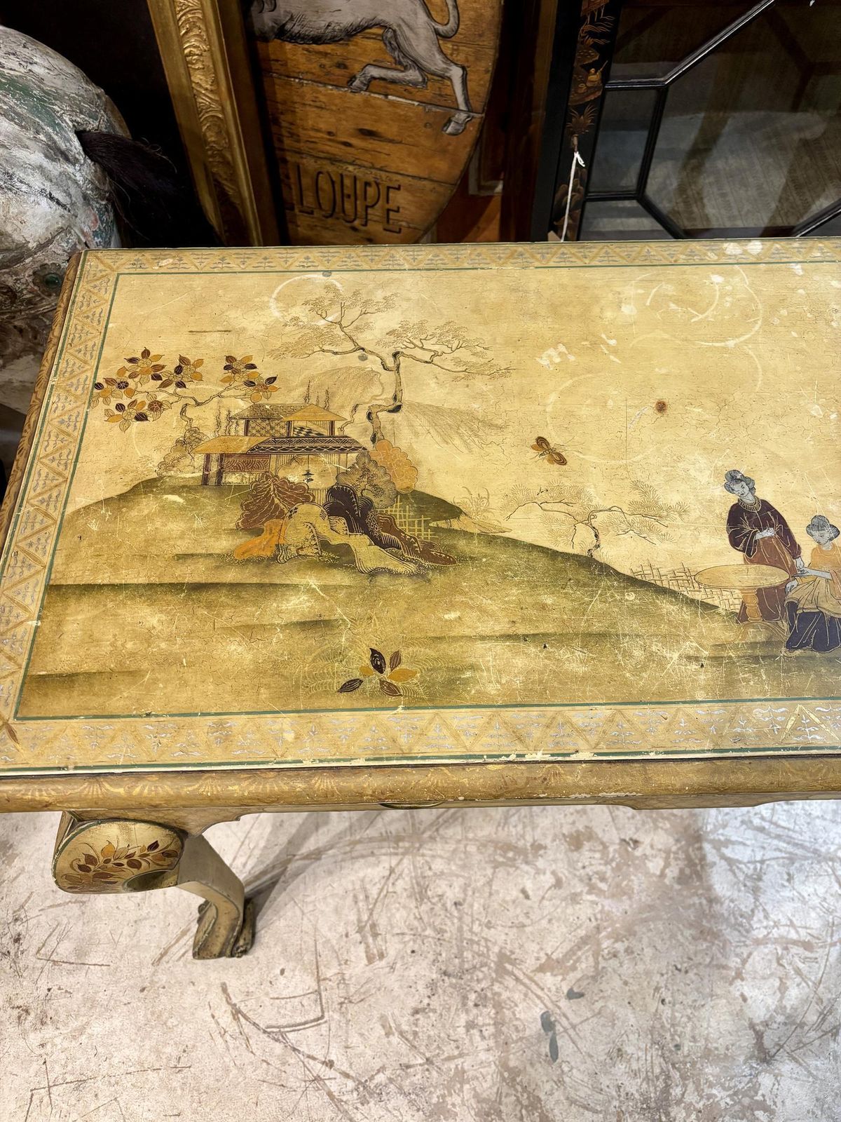 Early 20th Century English Lacquered Writing Desk photo furniture