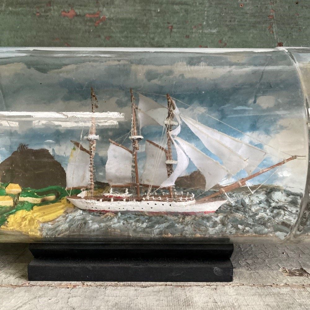 Large Ship In A Bottle, Mid 20th Century photo 185.0