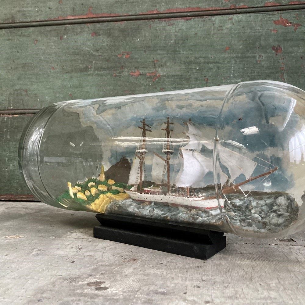 Large Ship In A Bottle, Mid 20th Century photo vinterior