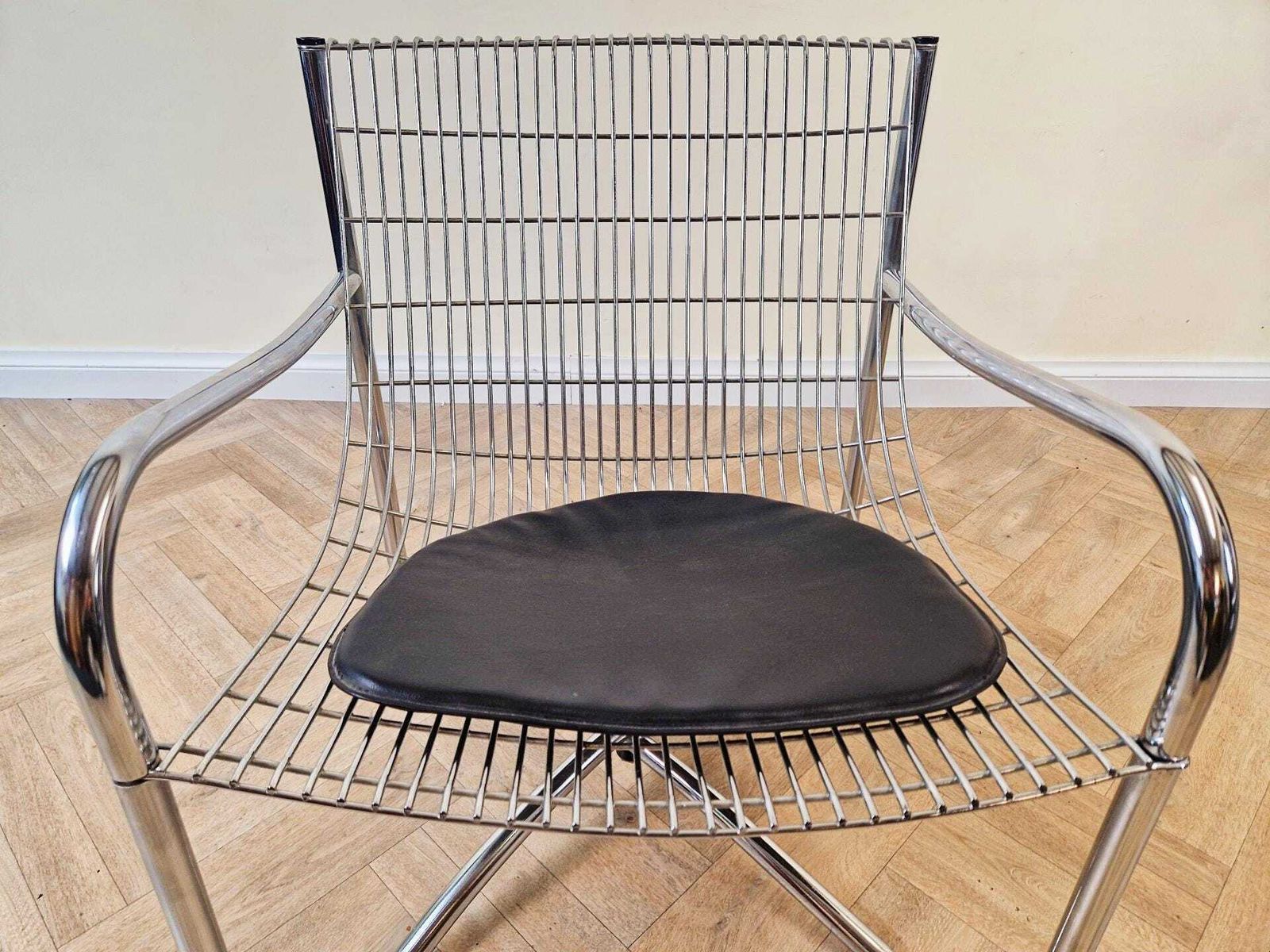 David Mellor O.B.E Iconic Mid Century Chrome & Steel Lounge Accent Chair Bl789a photo Furniture