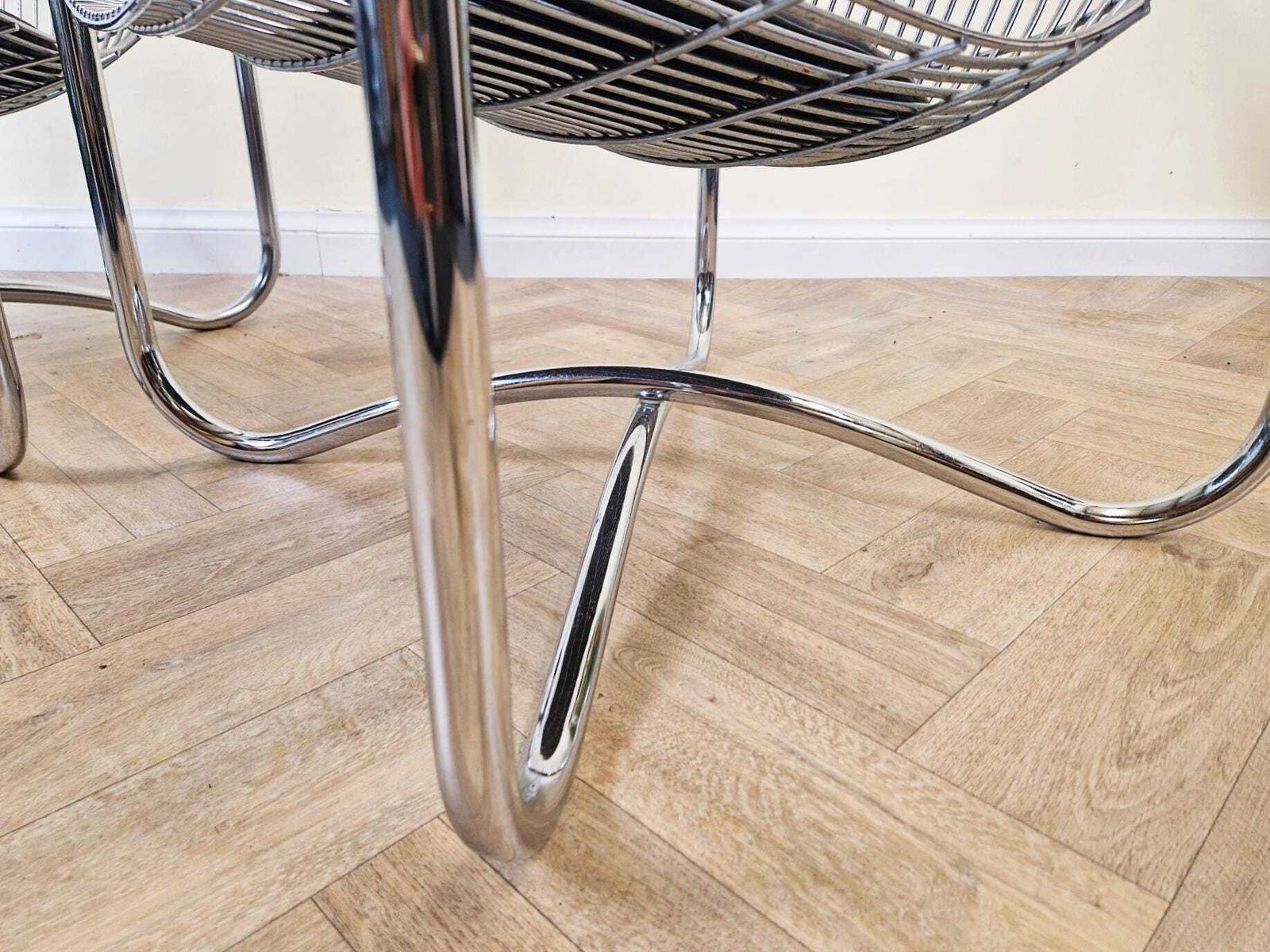 2 X Rare David Mellor O.B.E Iconic Mid Century Chrome & Steel Lounge Accent Chairs Bl789 photo buy