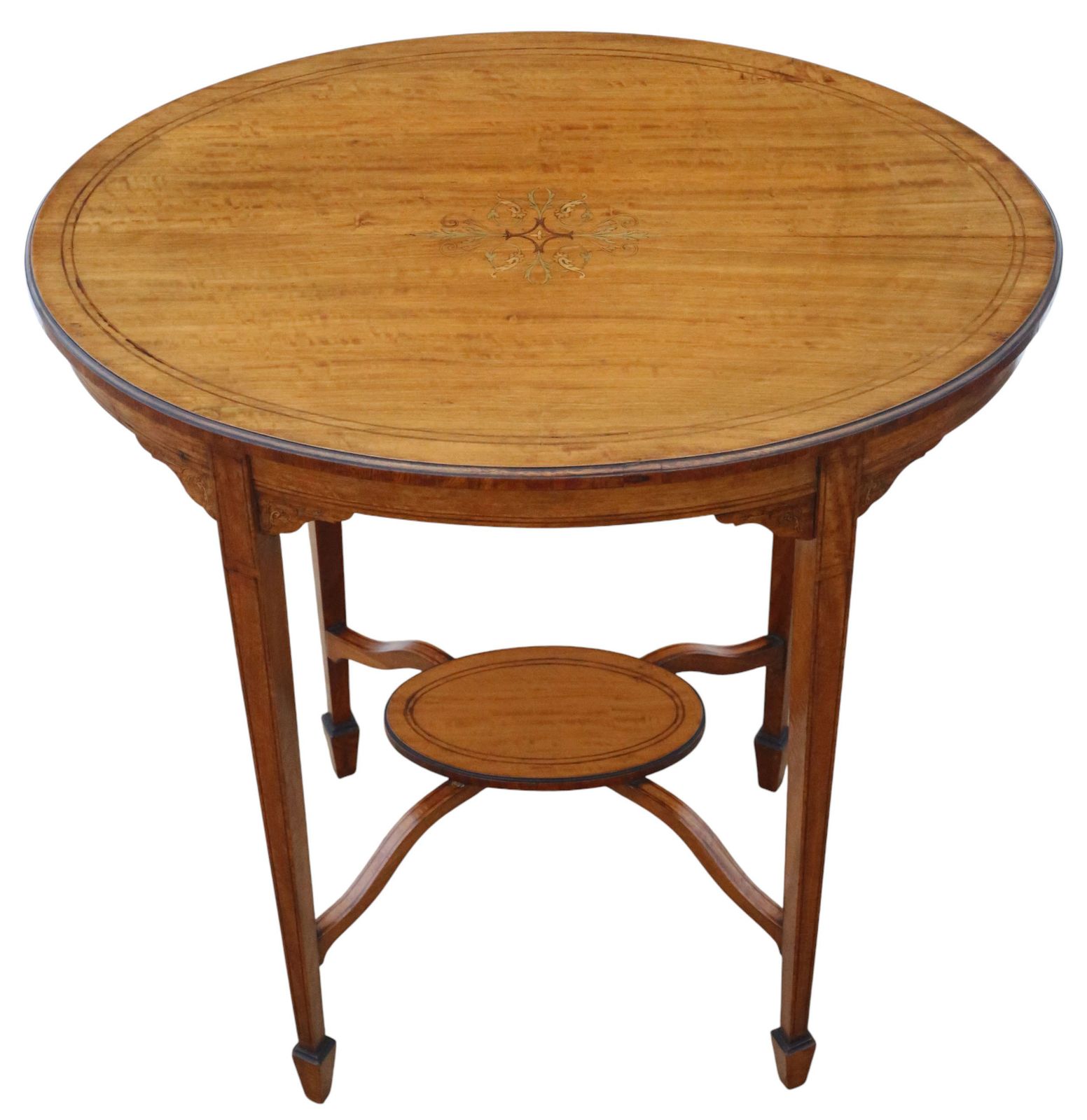 Antique C.1900 Inlaid Satin Walnut Oval Occasional/ Centre Table – Fine Quality photo for sale