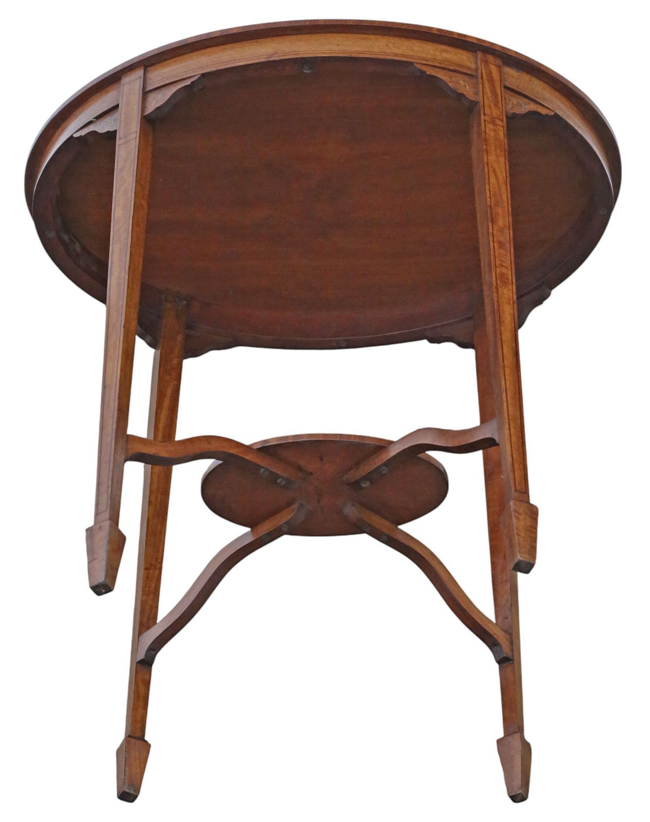 Antique C.1900 Inlaid Satin Walnut Oval Occasional/ Centre Table – Fine Quality photo vintage