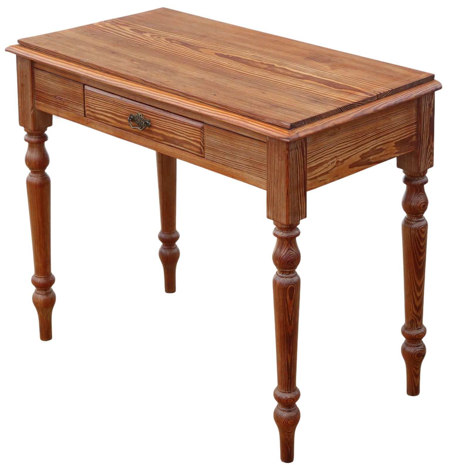Antique 19th Century Pitch Pine Desk / Writing Table – Side Or Dressing Occasional Table photo Furniture