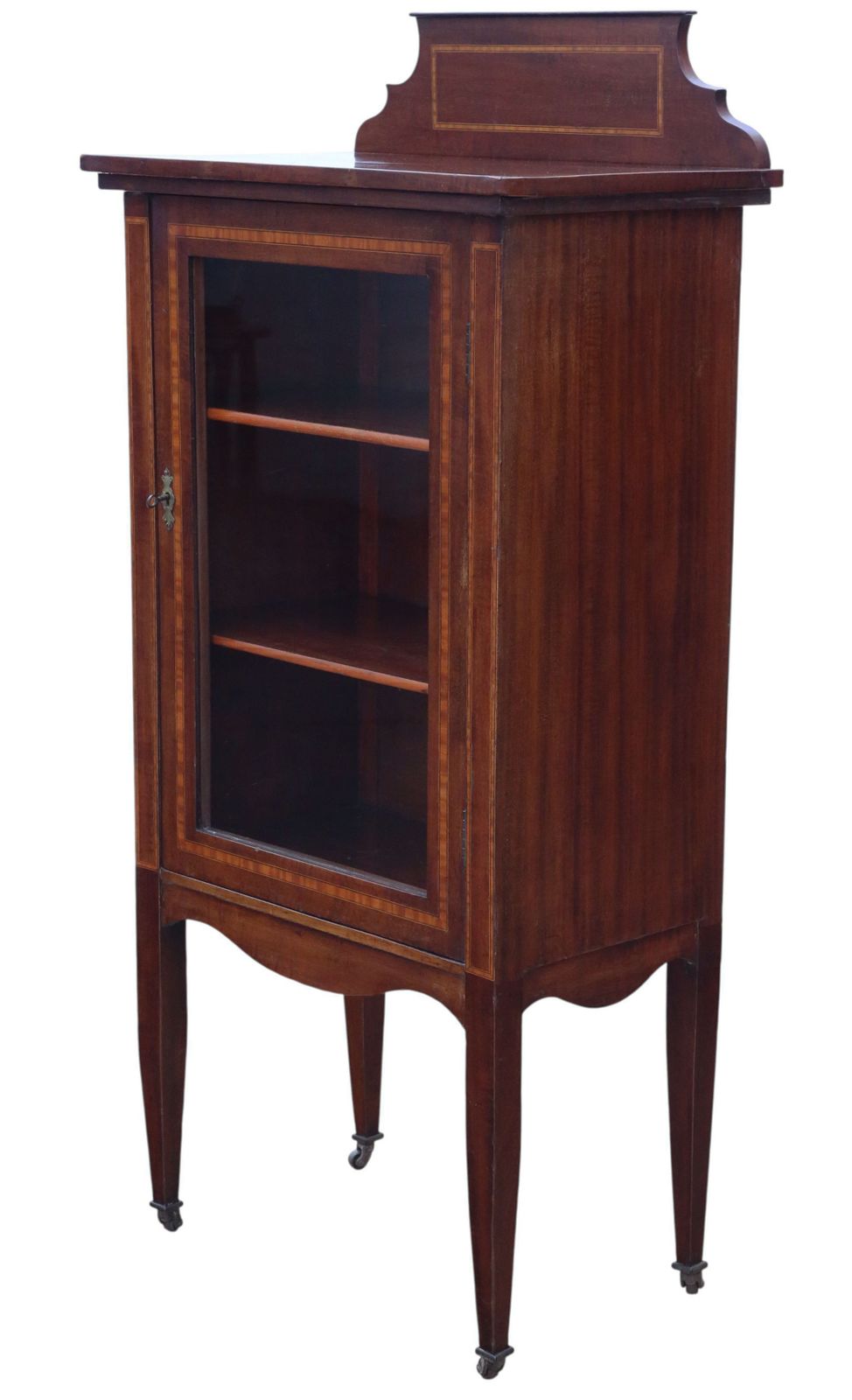 Antique Quality Edwardian C.1910 Inlaid Mahogany Display Cabinet / Bookcase photo furniture