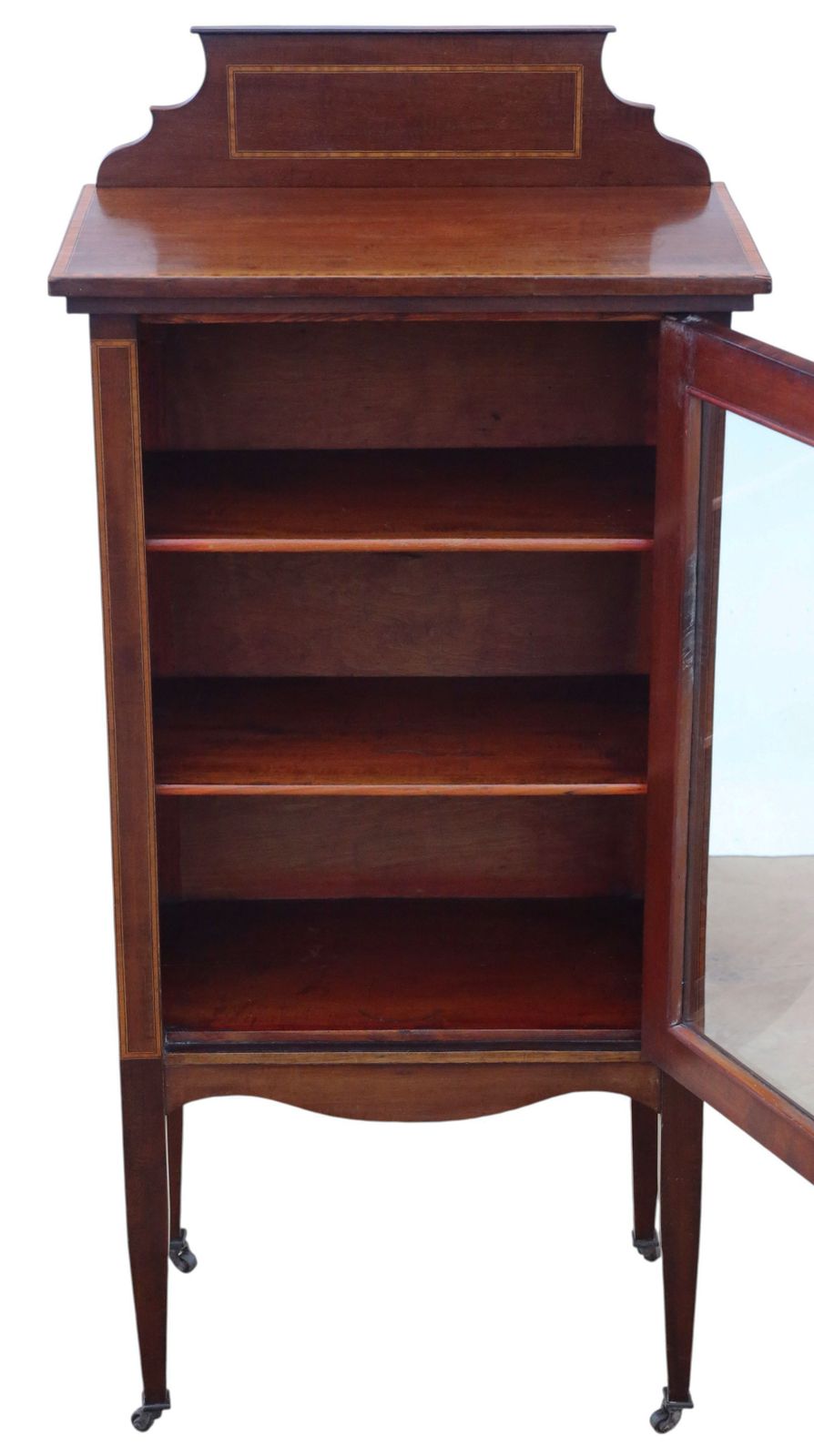 Antique Quality Edwardian C.1910 Inlaid Mahogany Display Cabinet / Bookcase photo Furniture