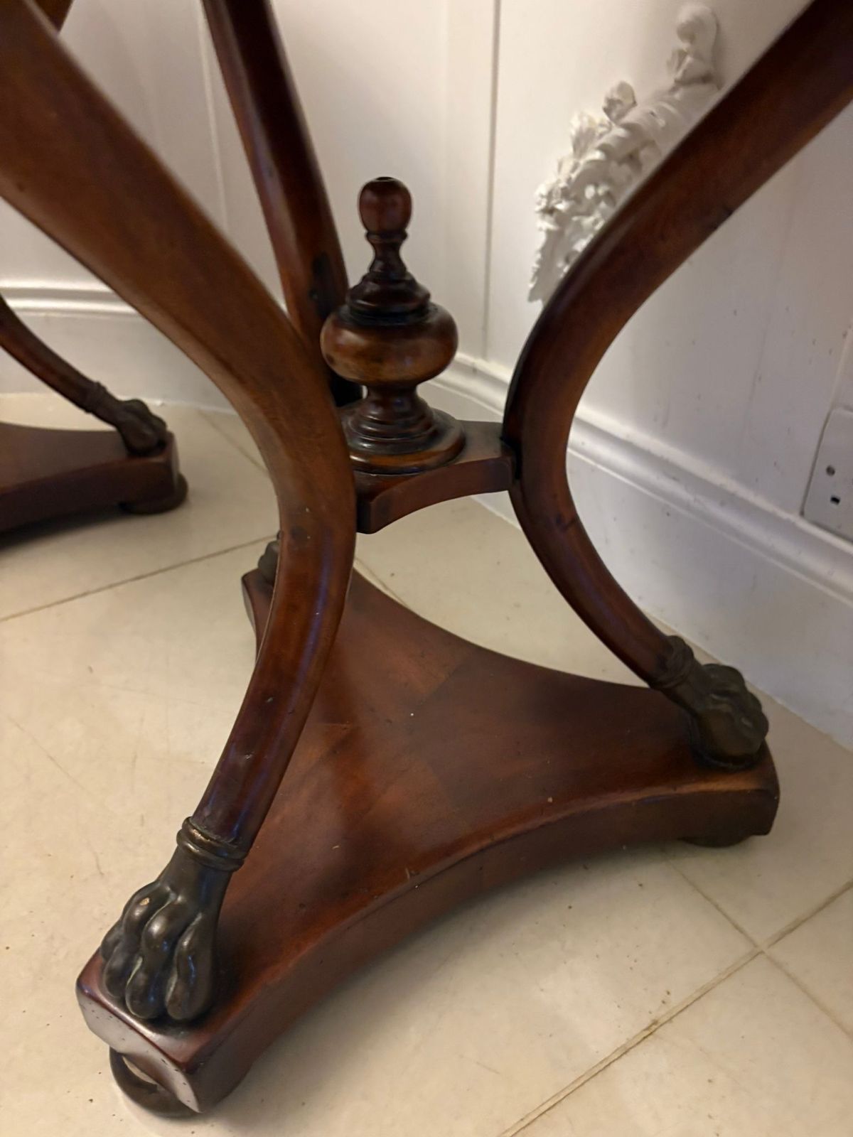 Antique Early 20th Century Quality Pair Of French Marble Top Gueridon Side Tables photo for sale