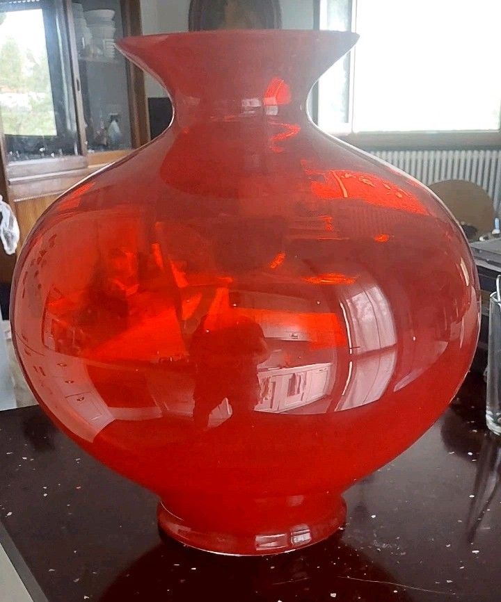 Large Blown Glass Vase Onlylux 30 Cm Italian Design photo vinterior