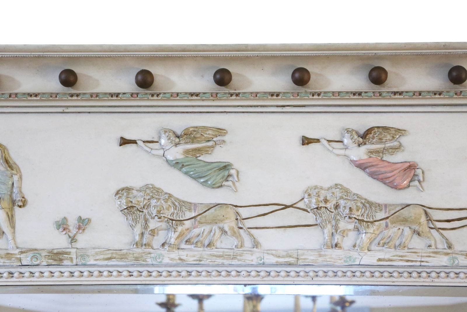 Antique Large Regency 19th Century Overmantle Wall Mirror – Fine Quality Early Decorative Paintwork photo Home Decor