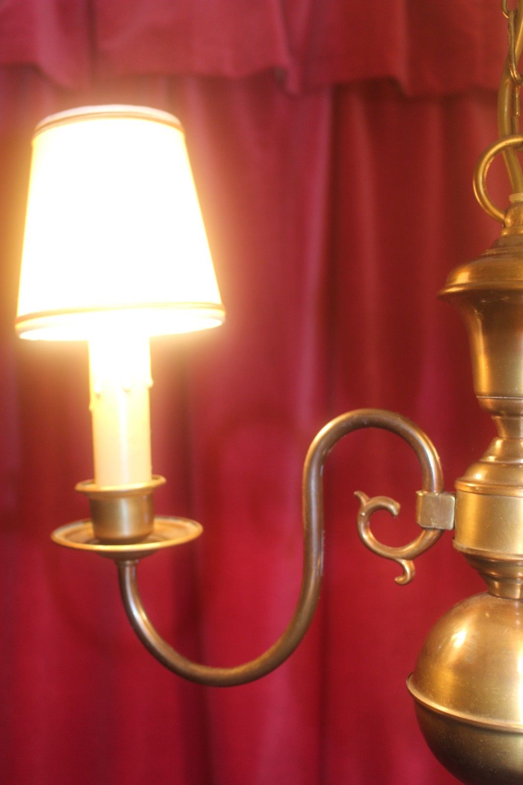 photo for sale French Vintage Brass Flemish Chandelier 3 Arms  From Paris Chateau