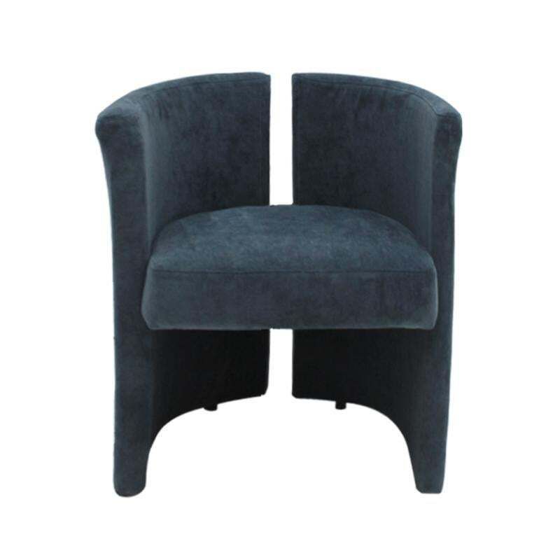 Mid Century Modern Italian Curved Chairs In Blue Velvet, Set Of Six photo furniture