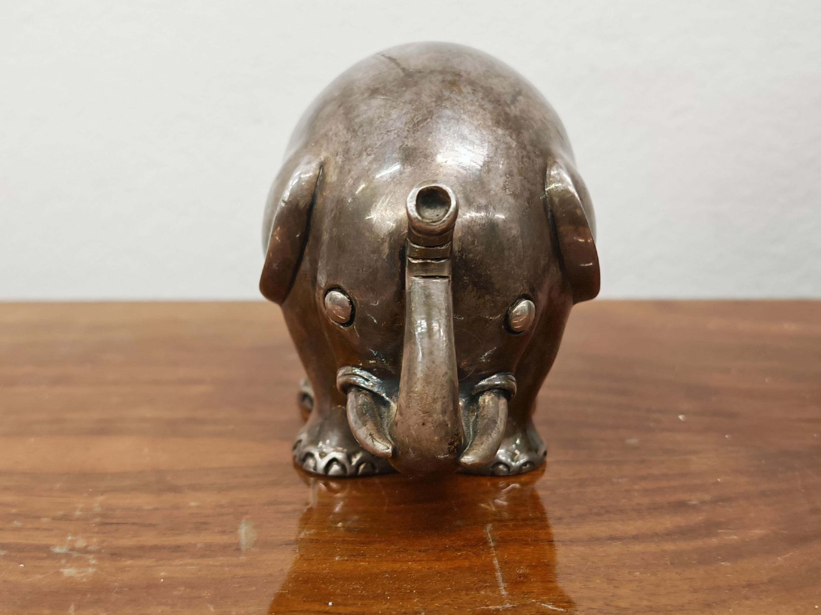 Mid Century Modern Silver Figurine Of An Elephant, 970 Silver, Italy 1960s photo for sale