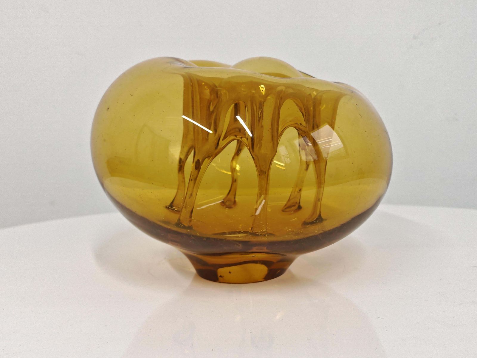 Mid Century Mouth Blown Glass Sculpture Of Ikebana Vase By Dragan Drobnjak photo 718.0