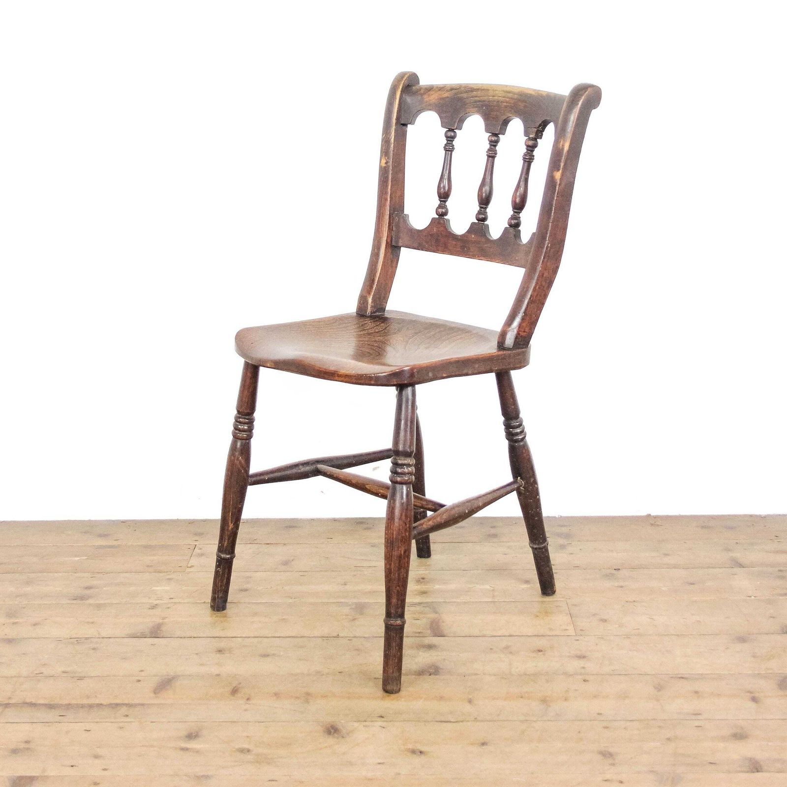 Antique Victorian Set Of Three Elm Farmhouse Chairs | Set Of Chairs | Antique Chairs | Dining Chairs | Kitchen Chairs photo Furniture