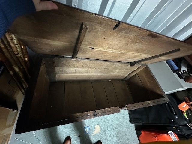 Antique Oak Blanket Coffer Panelled Wood Storage Chest With Drawers photo Furniture