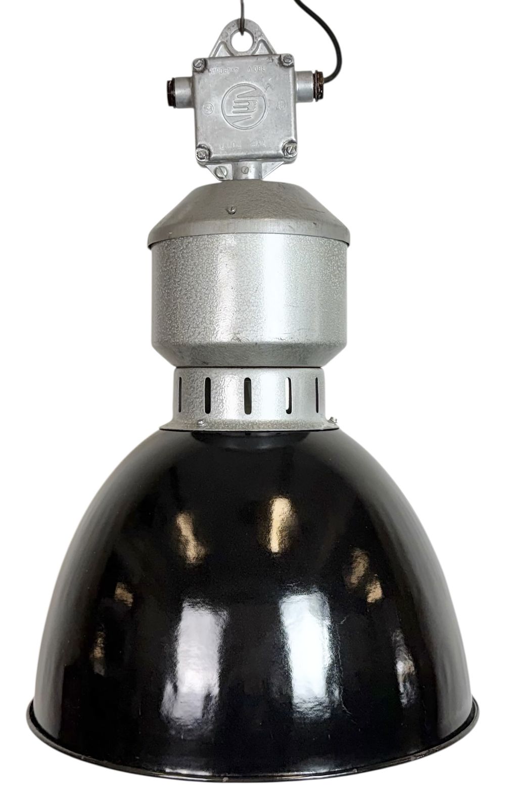 Industrial Black Enamel Factory Lamp From Elektrosvit, 1960s