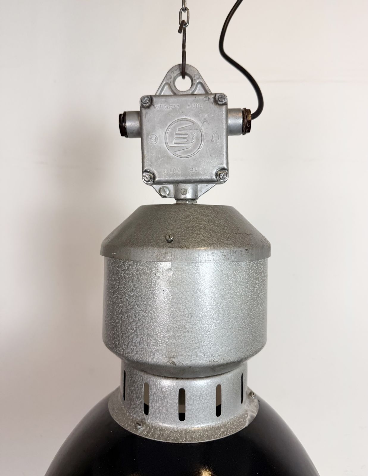 Industrial Black Enamel Factory Lamp From Elektrosvit, 1960s photo 199.0