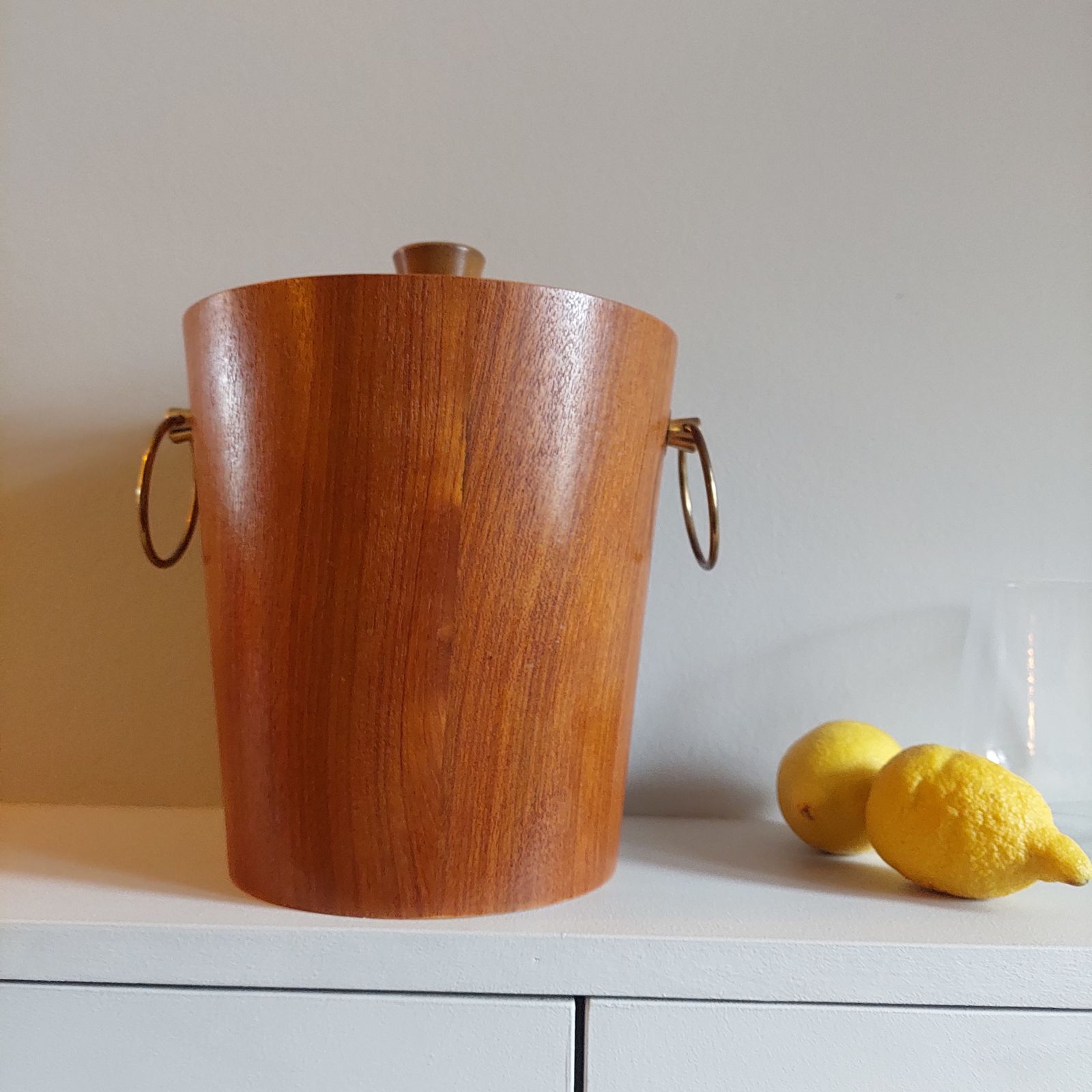 Mid Century Teak Ice Bucket  Tableware Drinkware Japan 60s