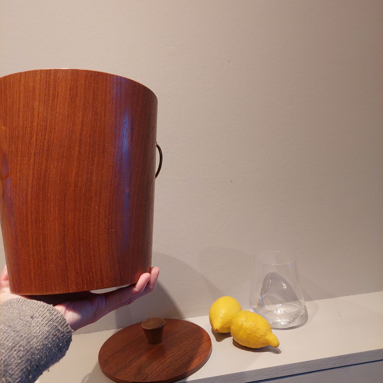 photo for sale Mid Century Teak Ice Bucket  Tableware Drinkware Japan 60s