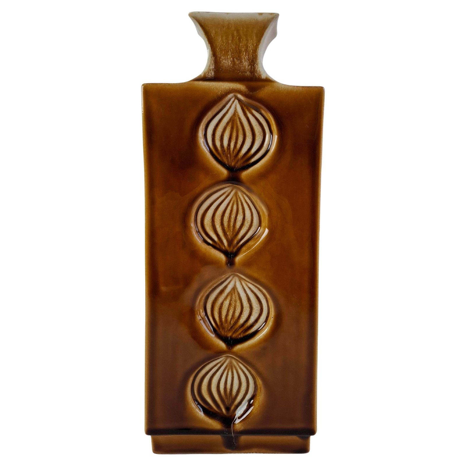 Mid Century Czech Brown Ceramic Vase Ditmar Urbach, 1960's.