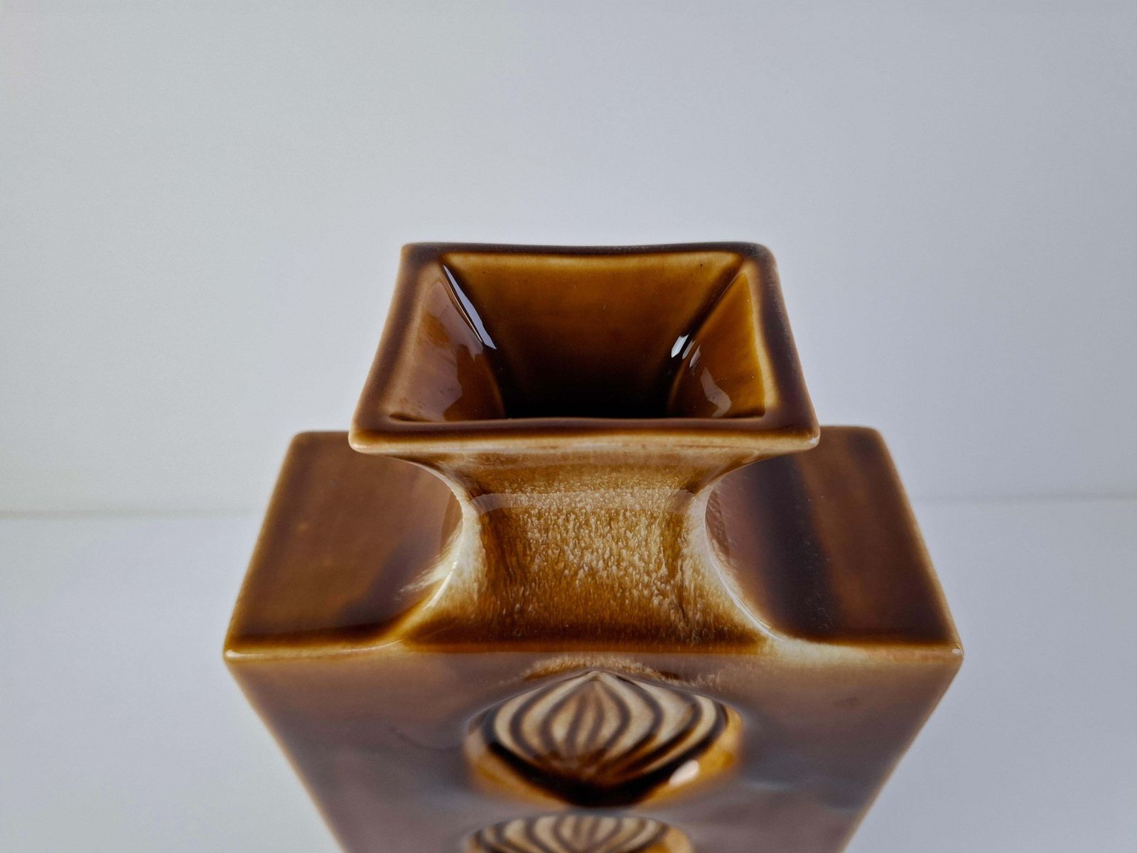 photo for sale Mid Century Czech Brown Ceramic Vase Ditmar Urbach, 1960's.