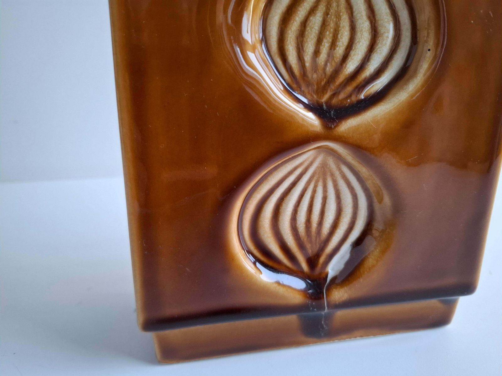 photo vinterior Mid Century Czech Brown Ceramic Vase Ditmar Urbach, 1960's.