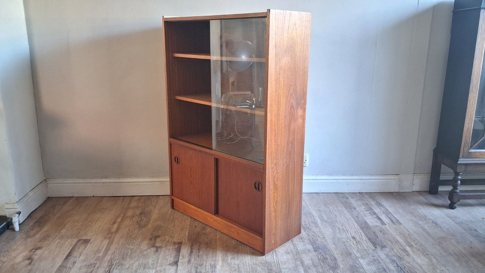 Delightful 1970's Teak Mid Century Drink S/Display Cabinet , Bookcase ,Cupboard photo vinterior
