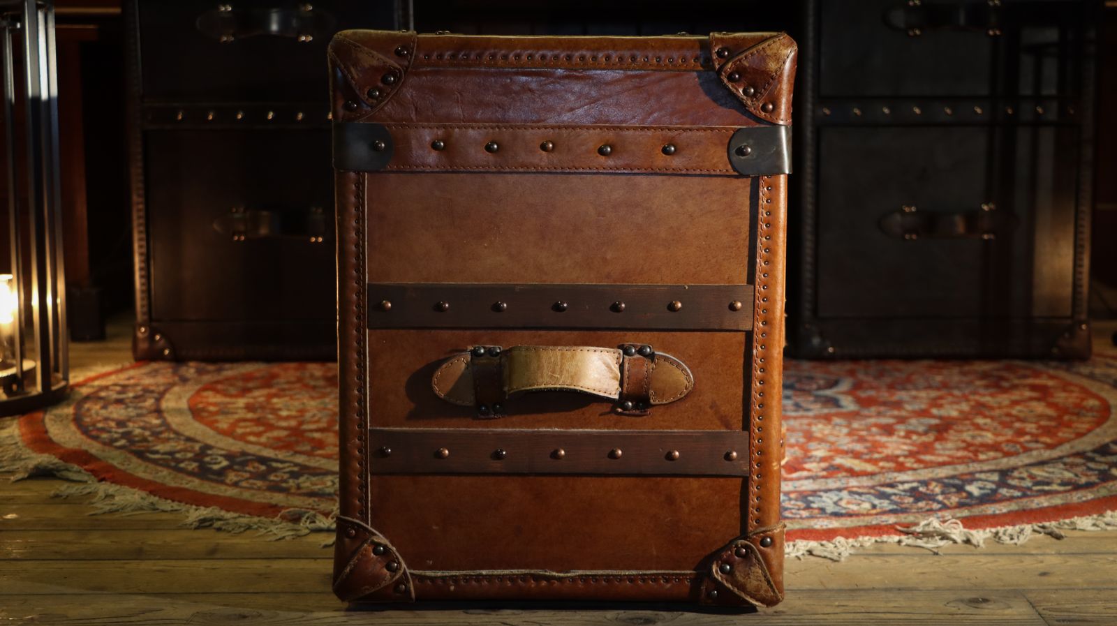 Stunning Timothy Oulton Harrow Leather Trunk Antique Whisky Chest photo buy