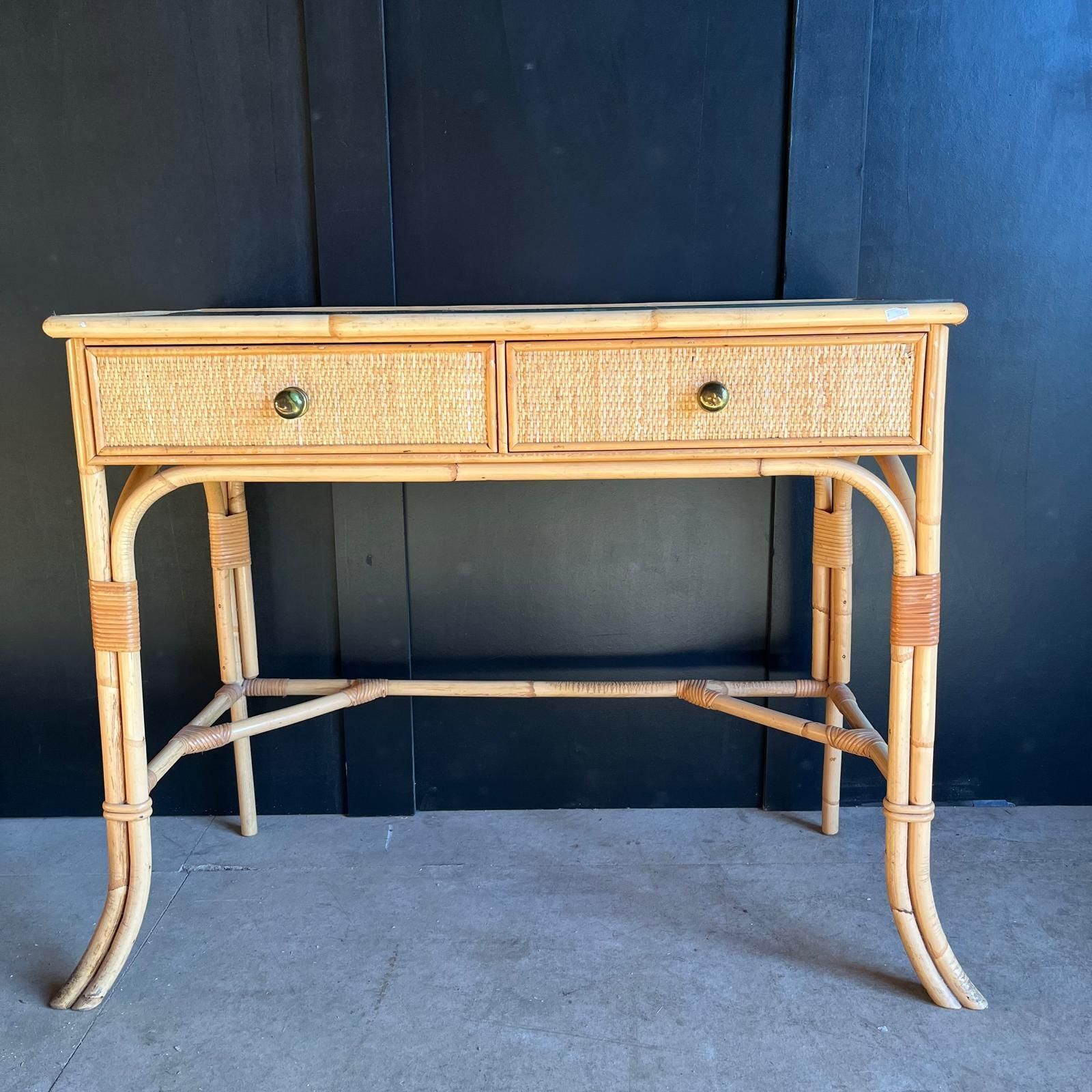 Cane And Bamboo Dressing Table / Desk photo furniture