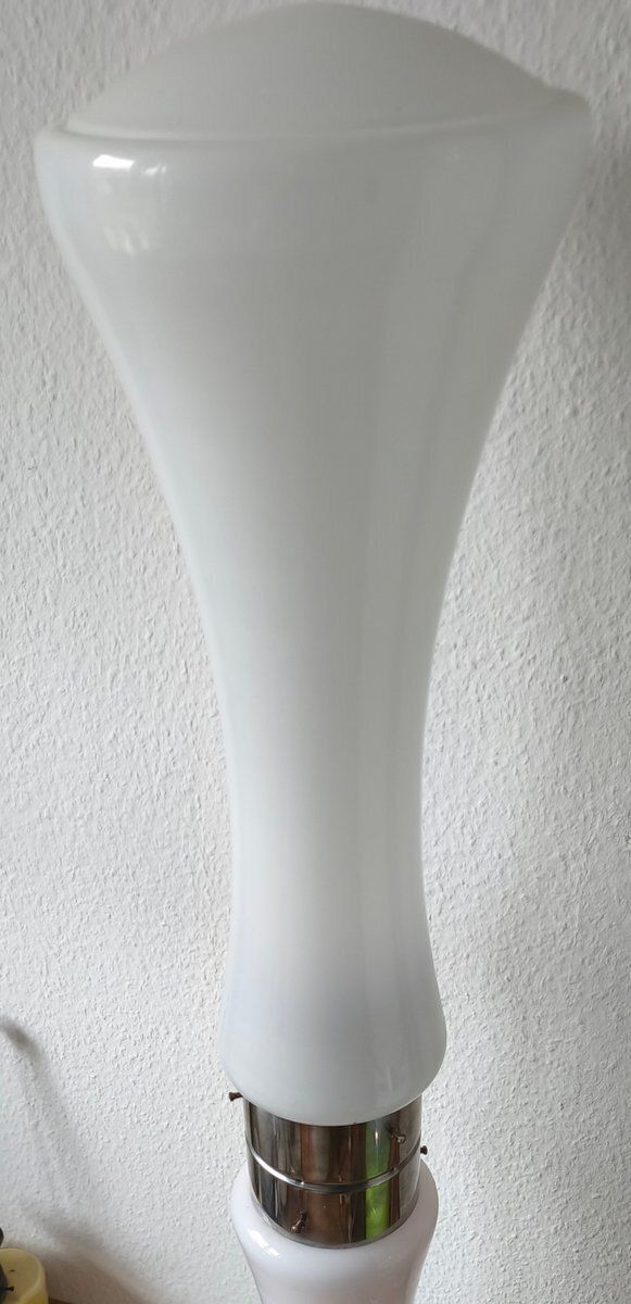 Italian White Floor Lamp In The Style Of Mazzega, 1970s photo furniture