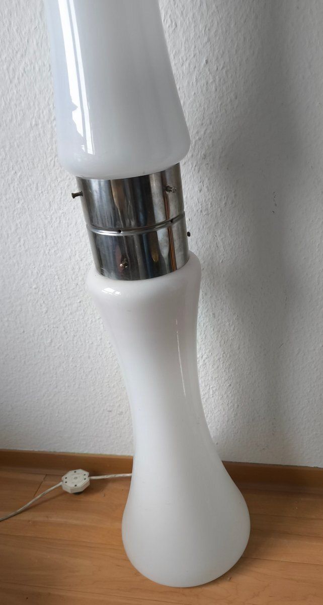 Italian White Floor Lamp In The Style Of Mazzega, 1970s photo Lighting