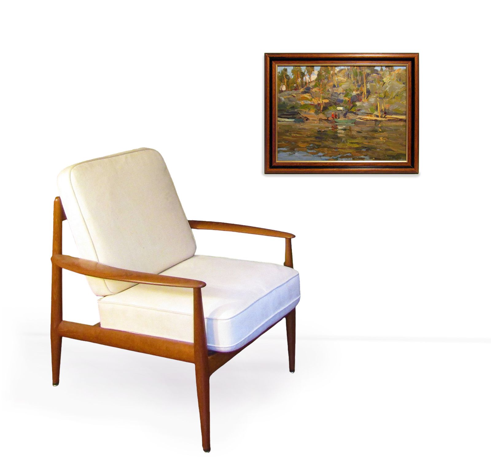 1960s Russian Impressionist Oil Painting By Aleksander Gusarevich "Fishing Day" photo buy