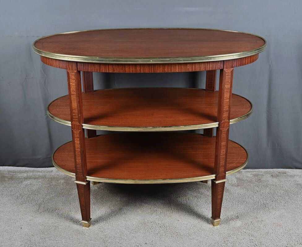 Three Tier Mahogany Serving Cart, Louis XVI Style – 1900 photo 2220.0