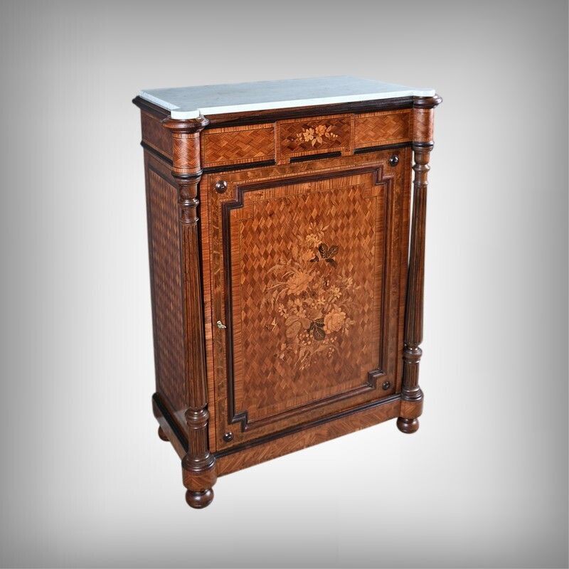 A Marquetry Side Table In Precious Woods, Napoleon III Period – Mid 19th Century photo furniture